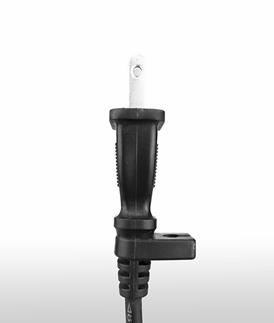 USA NEMA 1-15P 2-Pin Non-Grounded, Straight Locking AC Plug, 15A